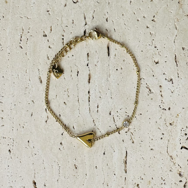 Armband hartje goud 