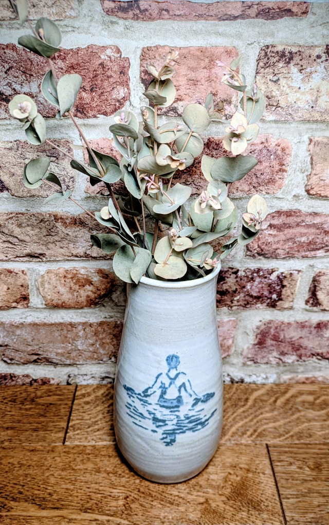 Swimmer Stoneware Vase