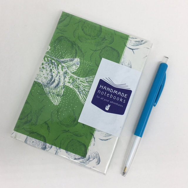 Handmade notebook (green fish)
