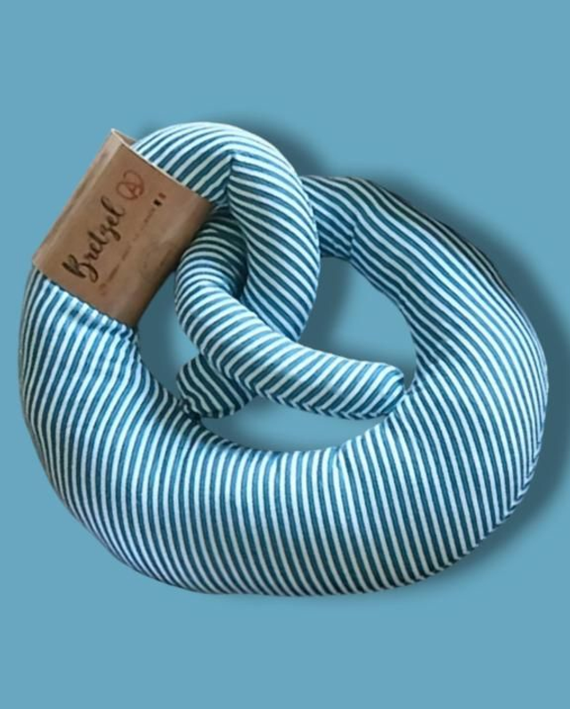 Bretzel rayé turquoise