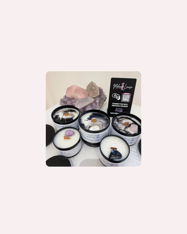 Reiki Infused Healing, Meditation &amp; Manifestation Crystal Candles