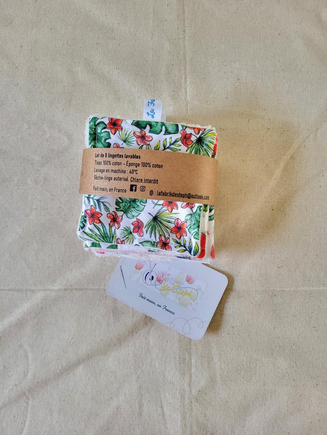 Lingettes fleuries et oiseaux