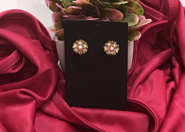 Pink Stone Stud Earrings- STU22