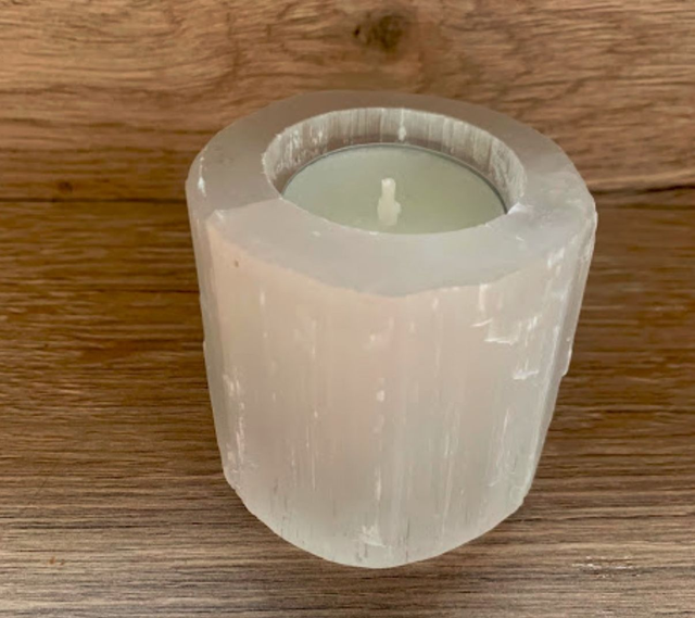 Porte-bougie en Sélénite