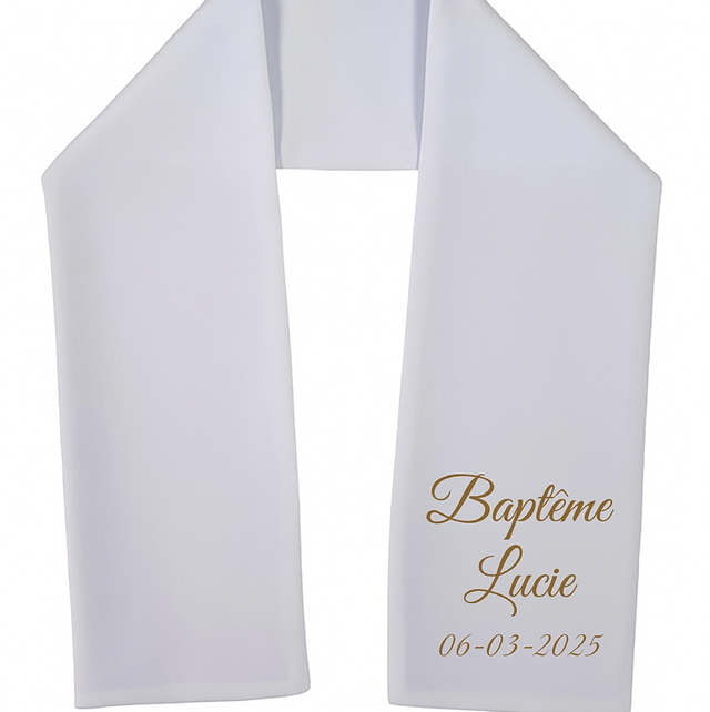 Étole de baptême personnalisée