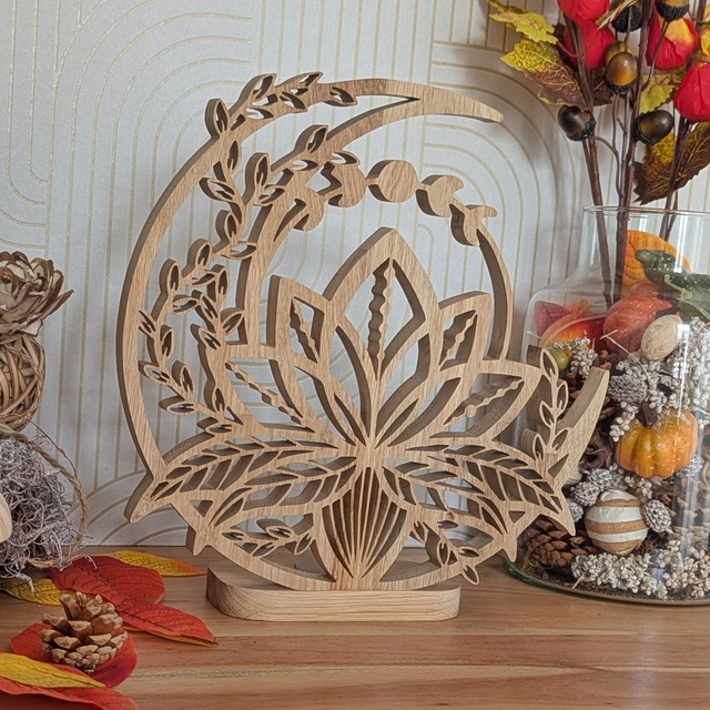 Lune de lotus en chêne