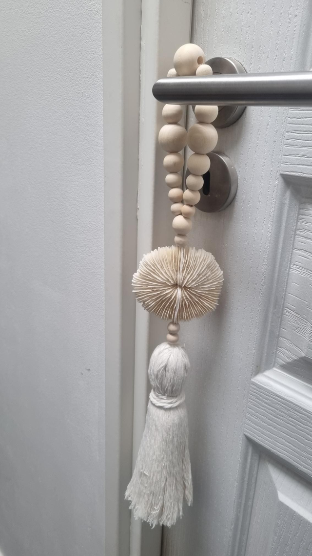 Embrasse corail pompon beige