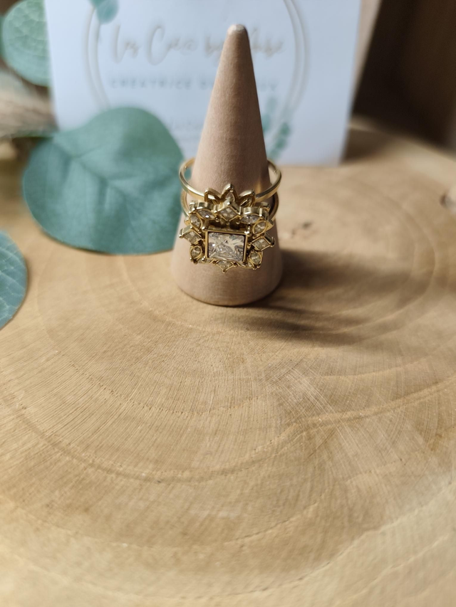 BAGUE ANTI STRASS/ PIVOTANTE/ ACIER INOXY GOLD/ AJUSTABLE 0000835