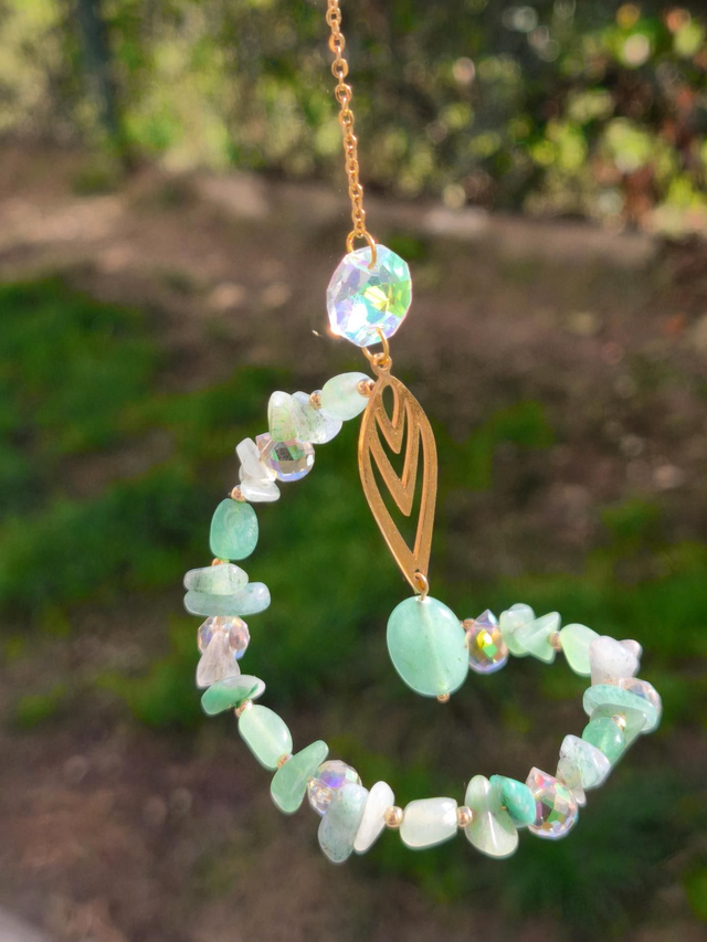 Attrape-soleil ÉCLAT DE SYLVE — aventurine verte et cristal de roche