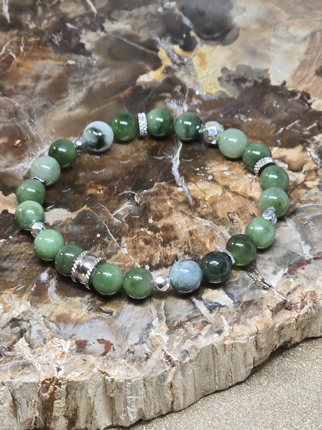 Bracelet Jade néphrite 0,8 cm 