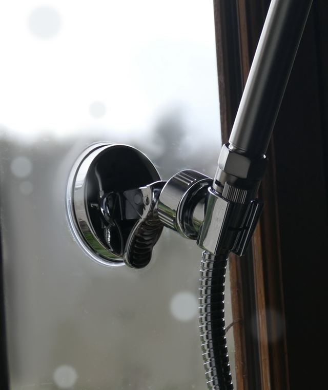 Support ventouse en ABS chromé pour pommeau de douche 