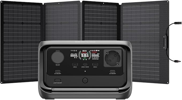 EcoFlow RIVER 3 Plus – Batterie LFP 286Wh, panneau solaire 160W, sortie 1200W, autonomie 16h+