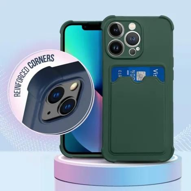 Coque iphone 12 pro avec emplacement  vert