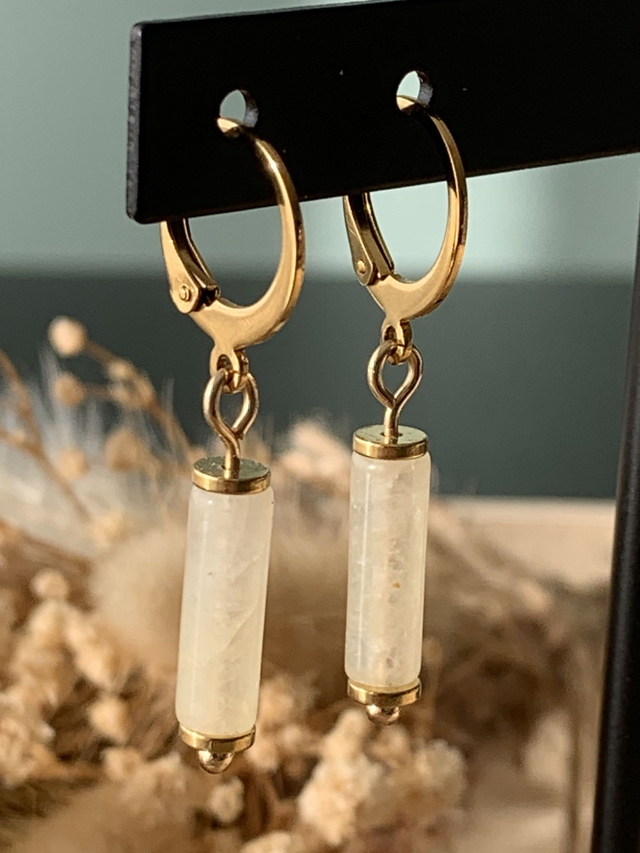 Boucles d'oreilles Auréline Aventurine jaune pâle