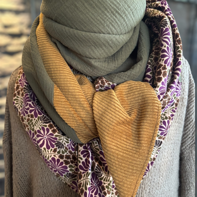 ÉCHARPE SOUS LES FEUILLES – Collection Jardin Secret