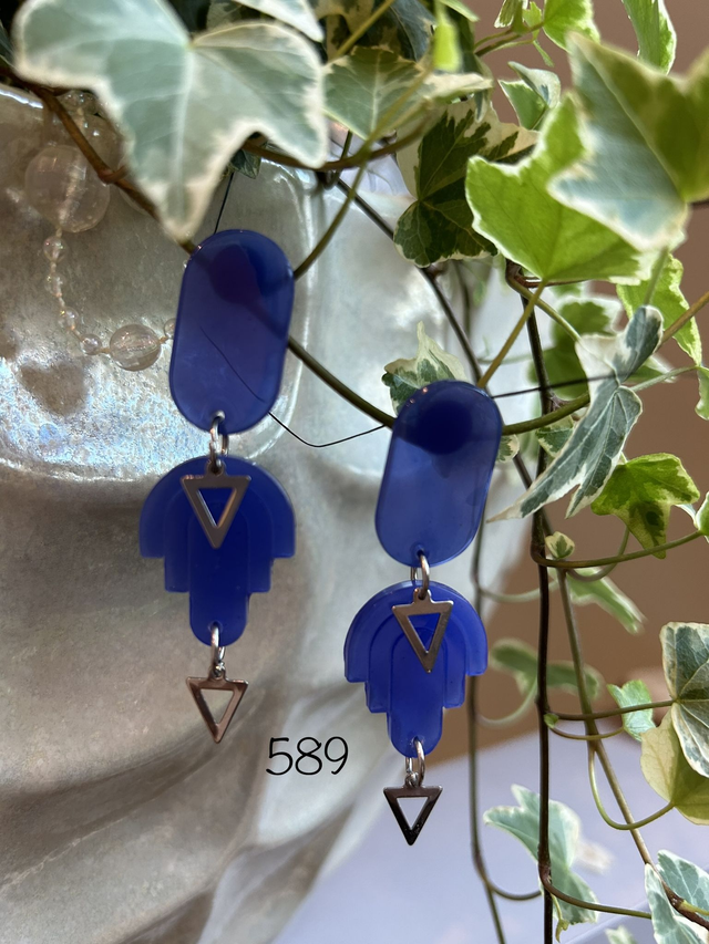 💜Boucles d’oreilles &quot;Résine Époxy et Good Vibes&quot; - Réf. 589
