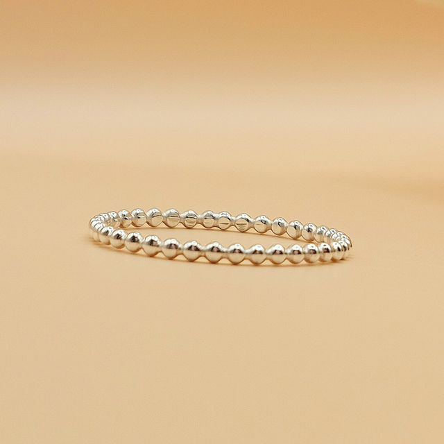 Sterling silver bobble ring (single ring, size L)