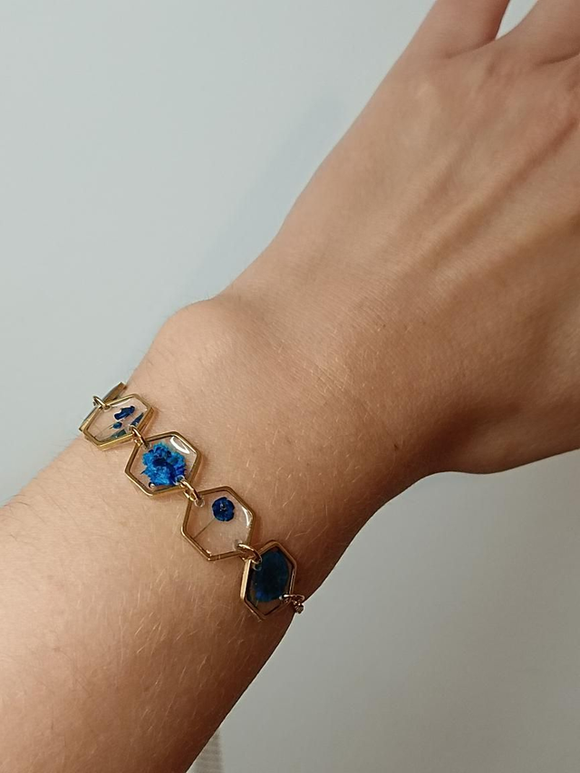 Bracelet Fleurs séchées Bleues