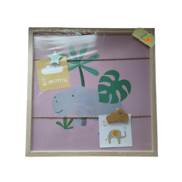 Cadre &quot;Jungle Amicale&quot; – Hippopotame rose