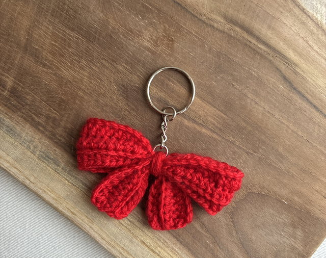 Porte clé noeud rouge 