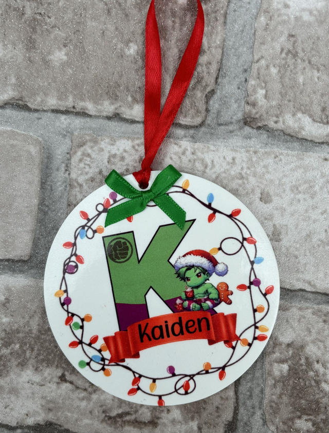 Personalised alphabet bauble