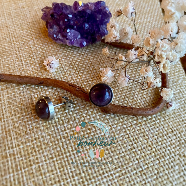 Boucles d’oreilles en améthyste 