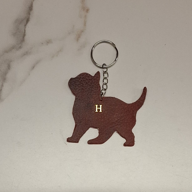 Cat & Dog Leather Keyring