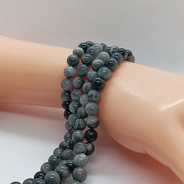 Oeil d&#039;Aigle Perles Rondes Polies - Fil Complet