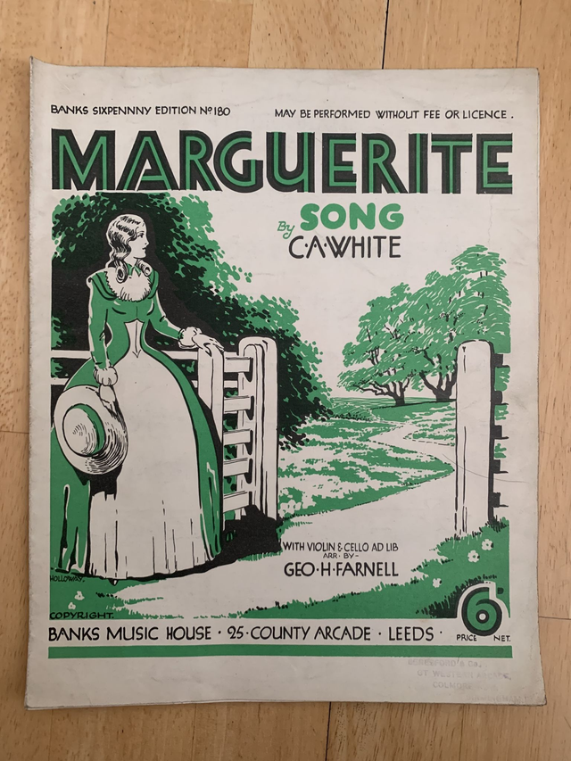 Marguerite Song for Violin and Piano Sheet Music by CA White