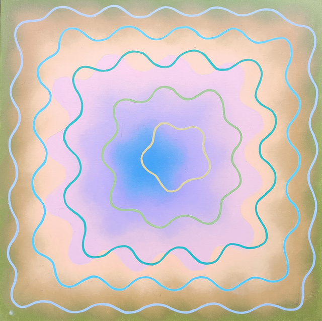 Ekran - fale, 100x100 olej płótno 2014