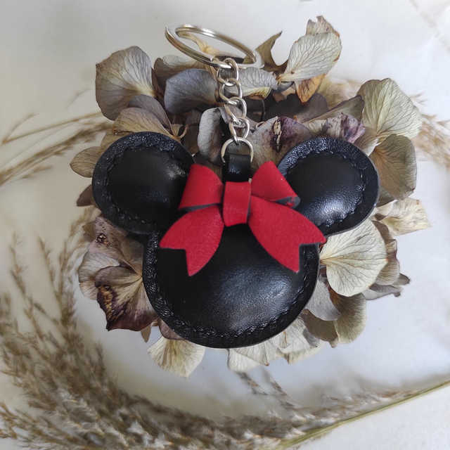 Porte clés Souris en cuir 