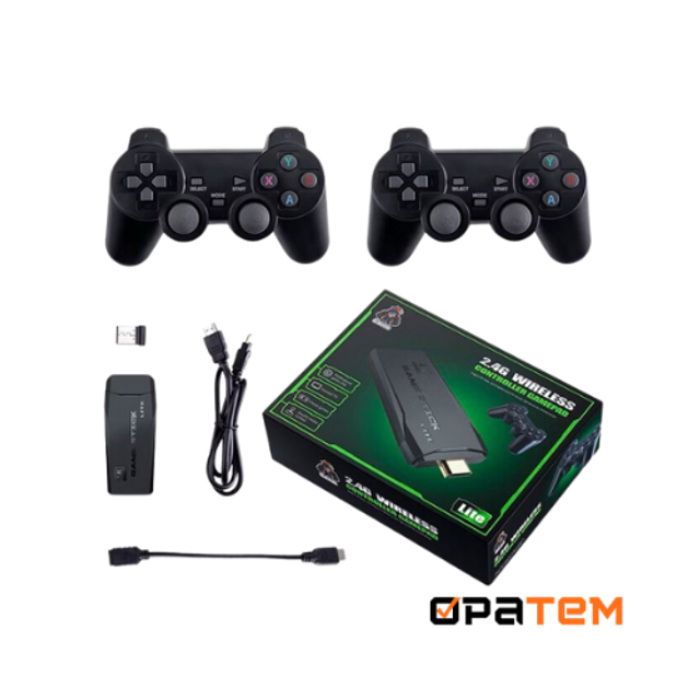 Videogame Stick  2 Controles Sem Fio Console  Portatil Jogos Retro Antigo