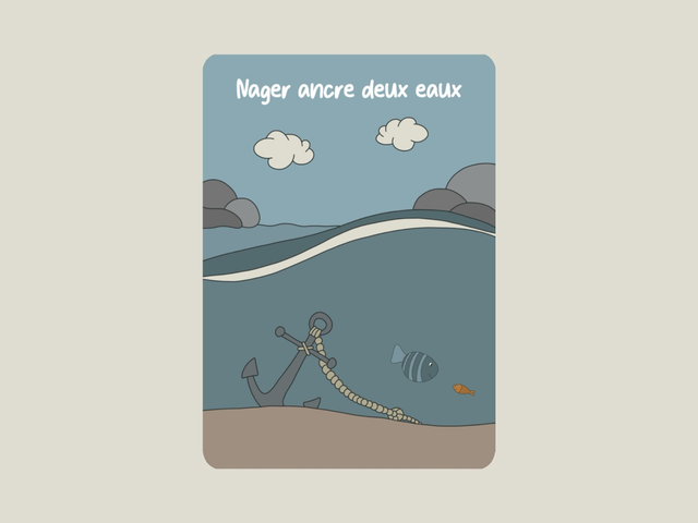 Carte postale &quot; Nager ancre deux eaux &quot;