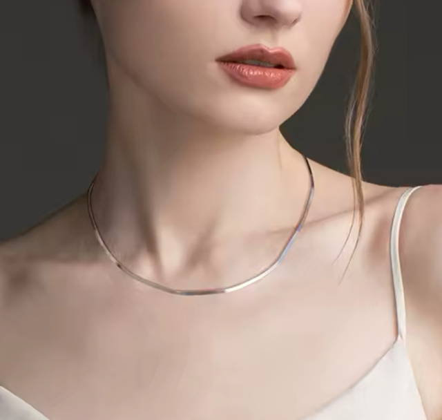 Stainless Steel Herringbone Necklace - 3mm