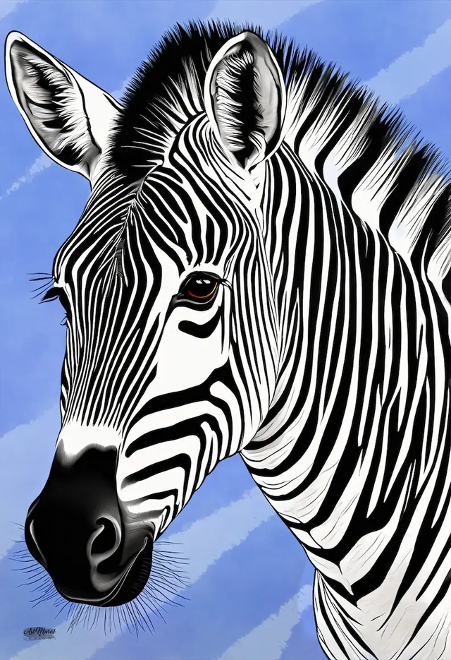 Tableau Zèbre Noir &amp; Blanc 🦓 | Art Animalier Moderne – Décoration Murale Élégante 🎨