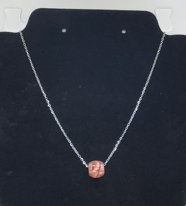 🪵Collier Perle de bois et chaine en acier inoxydable 