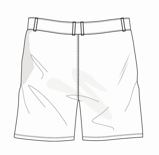 Herren Badeshorts auf Maß - Rückteil mit Gürtelschlaufen