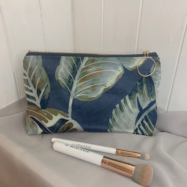 Handmade "Botanical blue" large bag