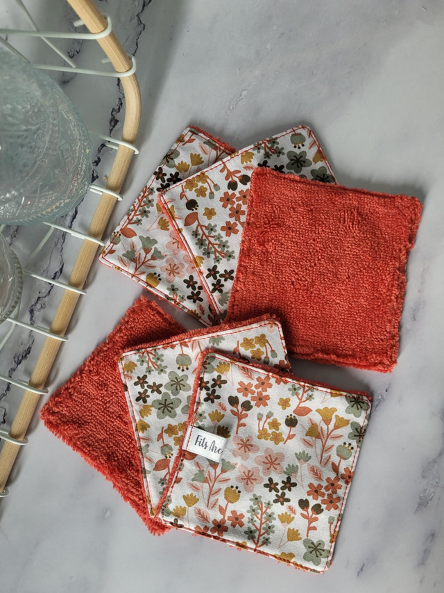 Lingettes Fleurs terracotta