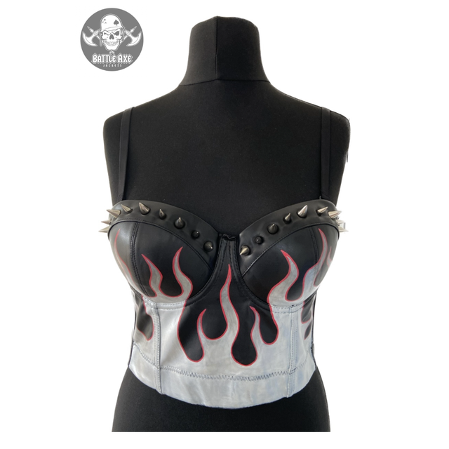 Flames Bustier in Black
