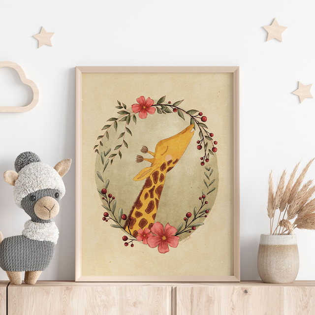 Affiche Girafe | Décoration chambre | Illustration jeunesse