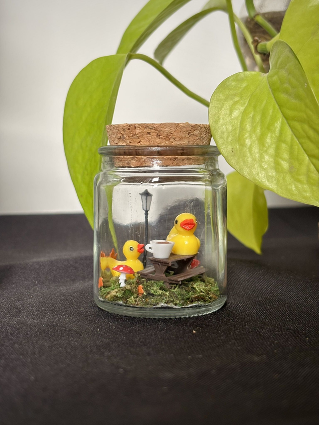 🍃 Mini terrarium verre - Édition automne - Canard