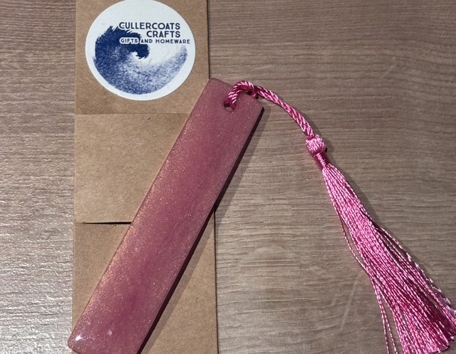 Small pink resin bookmark