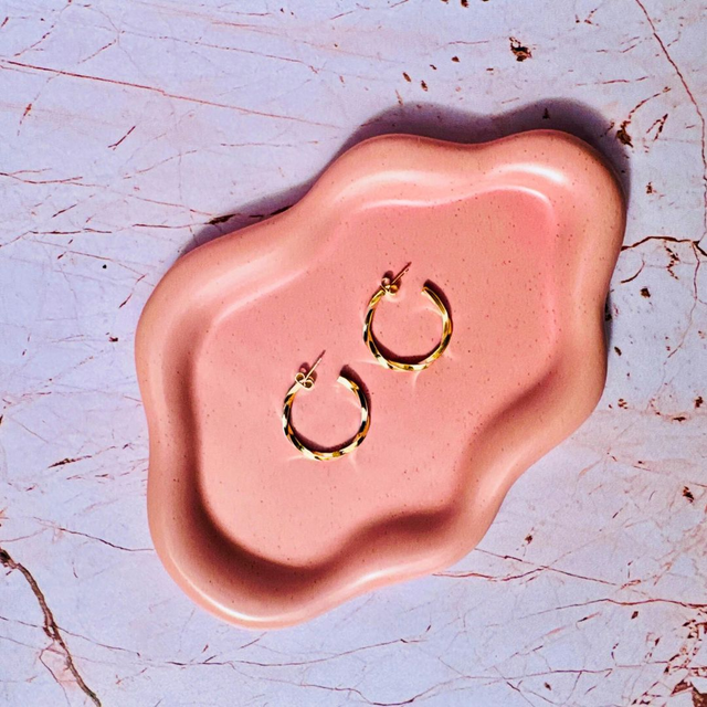 Gold Twisted Hoops (Medium) 