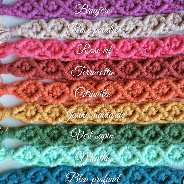 Arc-en-ciel en macramé plat