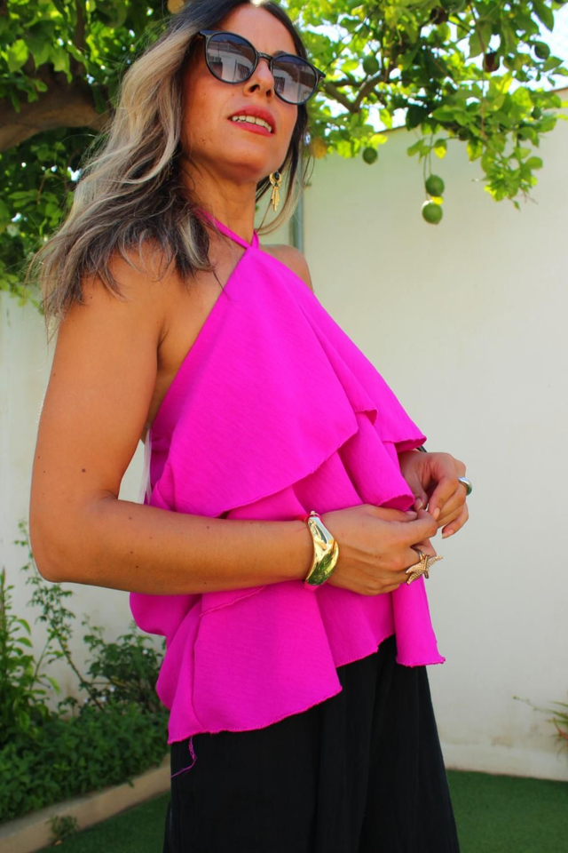 Top Halter Volantes Buganvilla