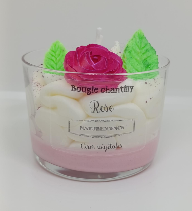 Bougie chantilly parfumée Rose