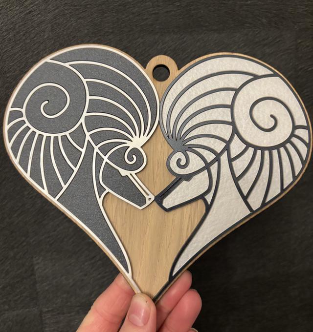 Wall Art - Poodle Fantasy Acryl and Oak wood