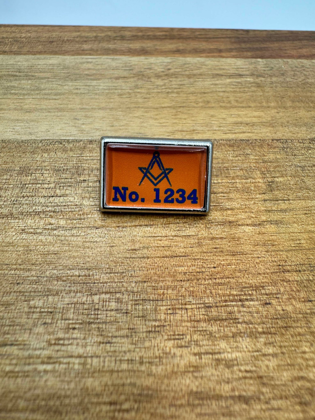 Custom Lodge Lapel Pin - Orange