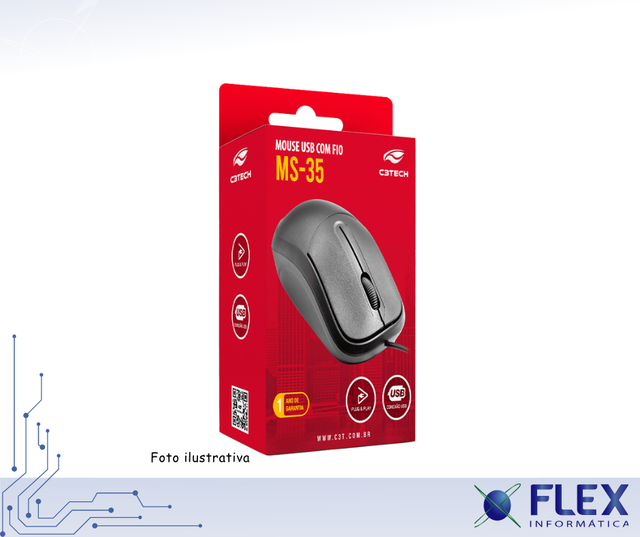 MOUSE USB MS-35BK C3TECH - 1000 DPI